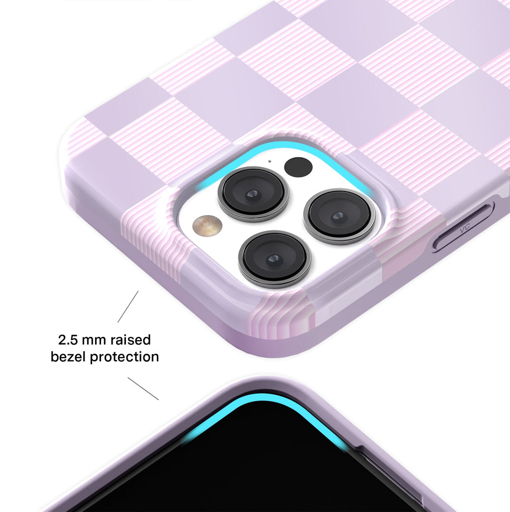 Lilac Vibe Checkered iPhone Case