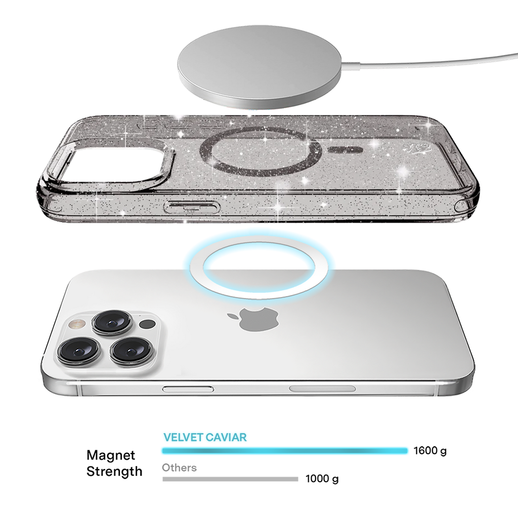 Grey Stardust Glitter iPhone Case