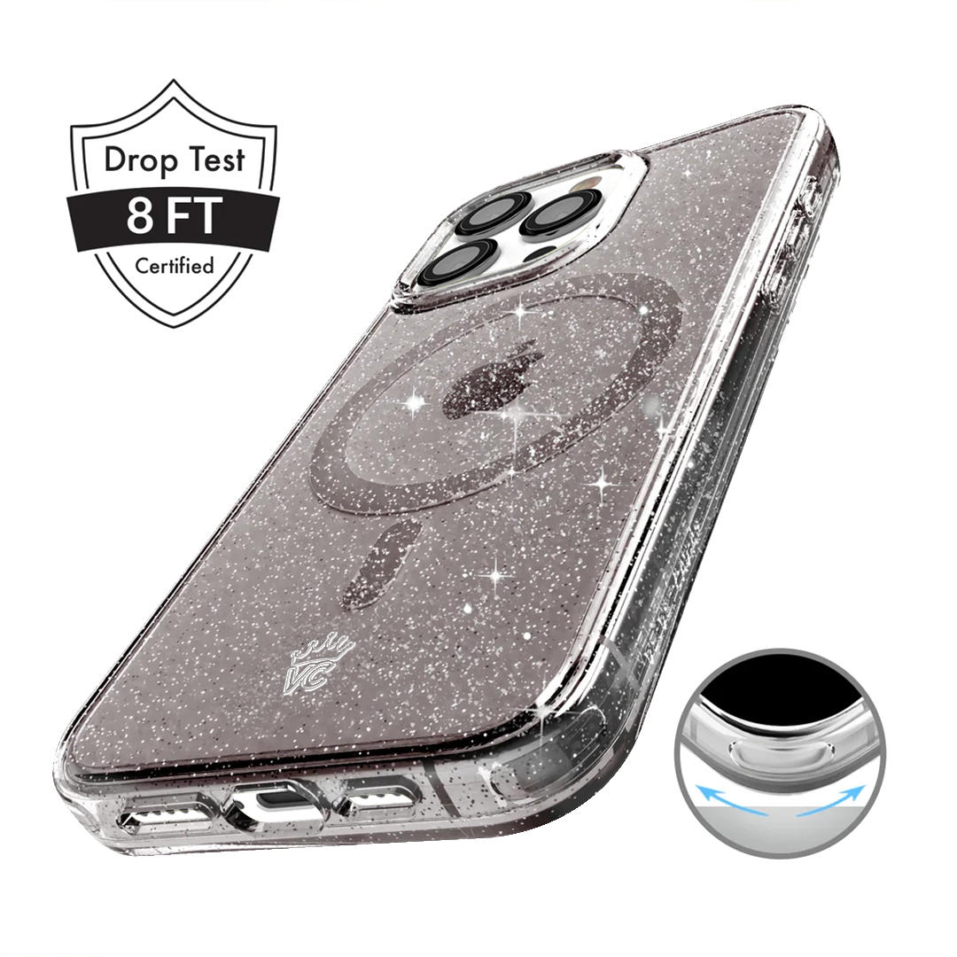 Grey Stardust Glitter iPhone Case
