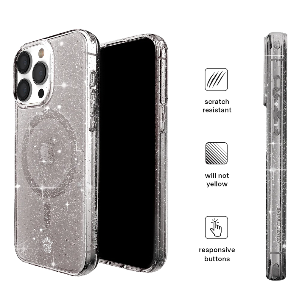 Grey Stardust Glitter iPhone Case
