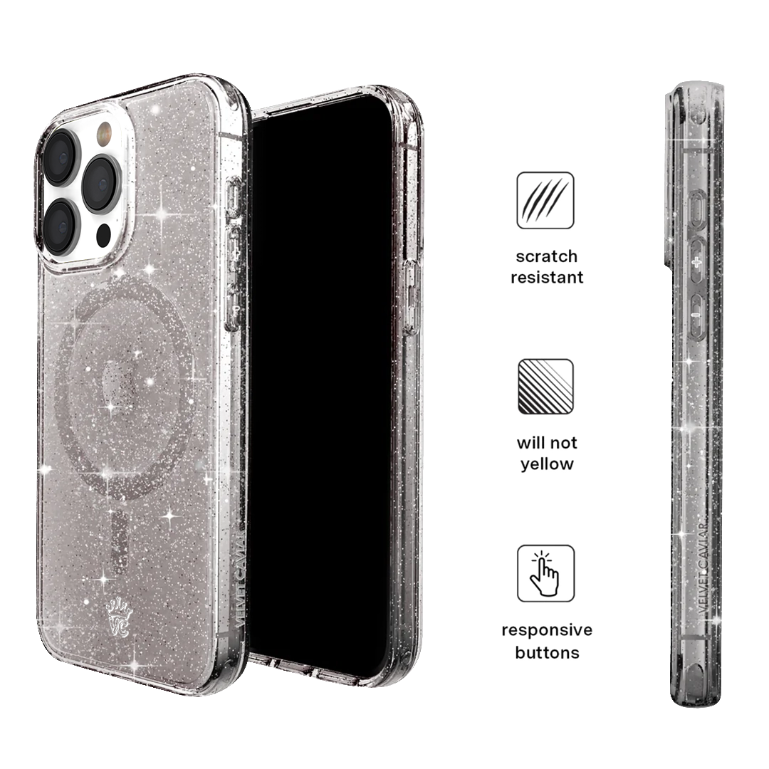 Grey Stardust Glitter iPhone Case