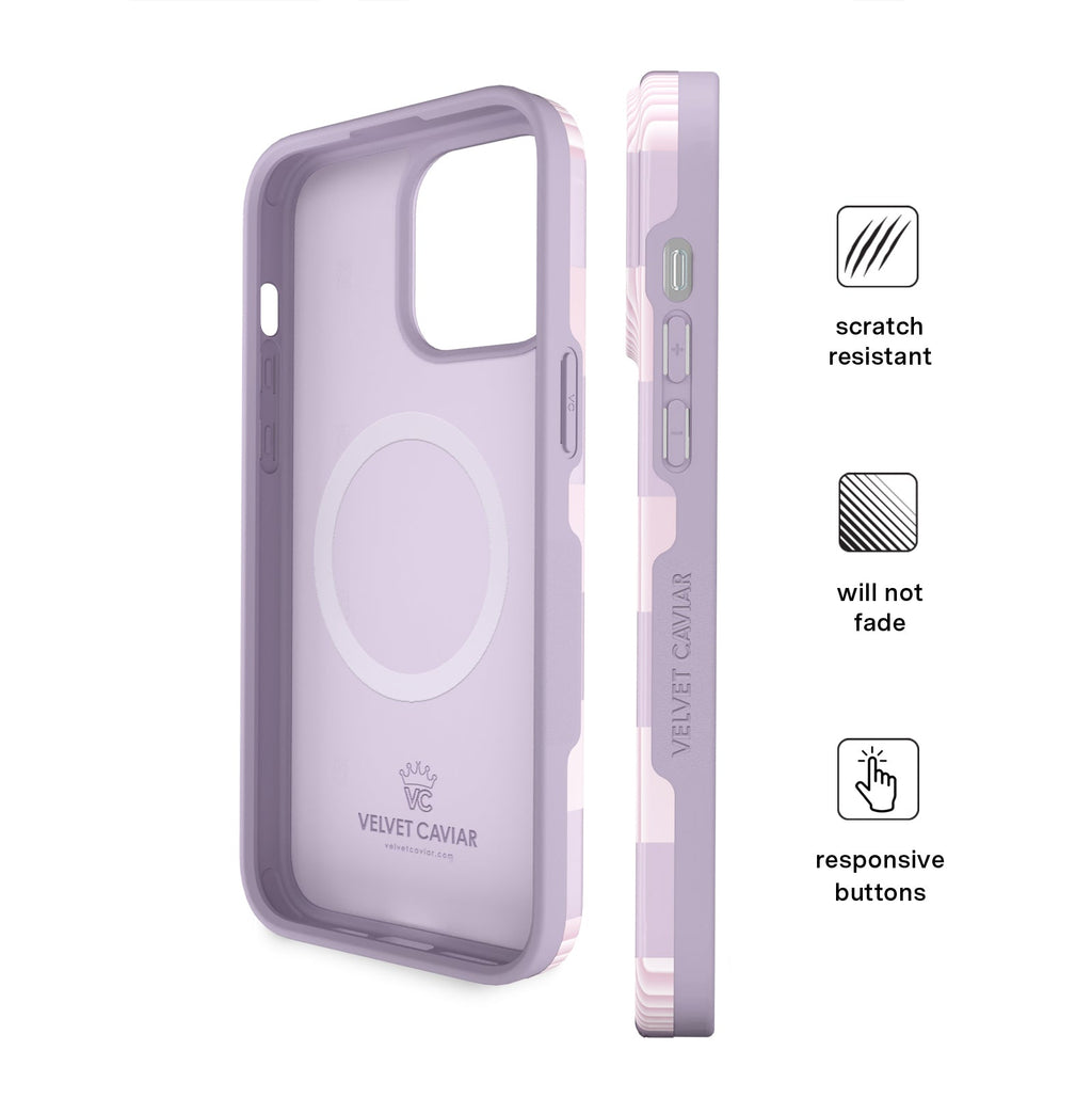 Lilac Vibe Checkered iPhone Case