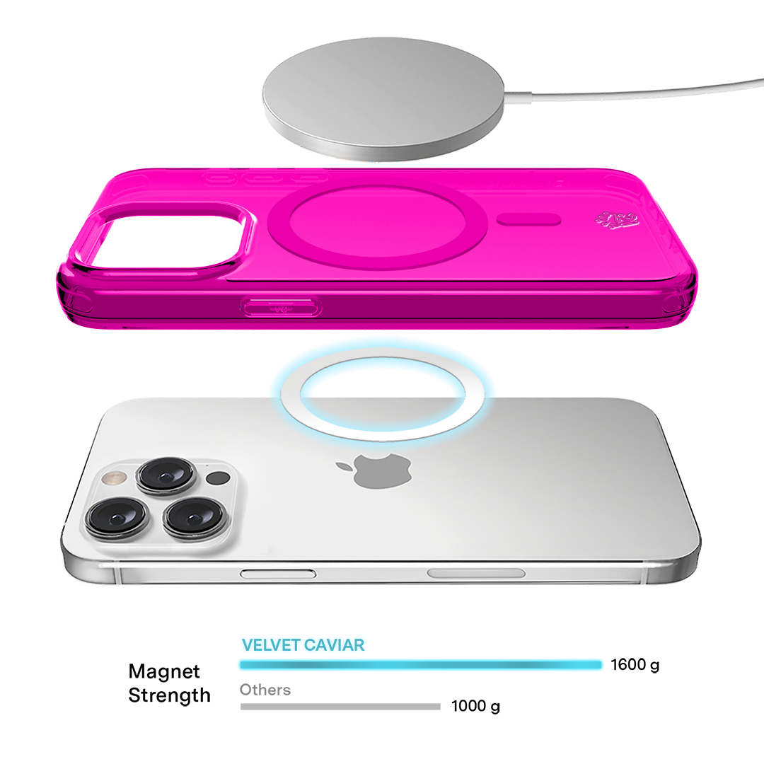 Neon Pink Clear iPhone Case