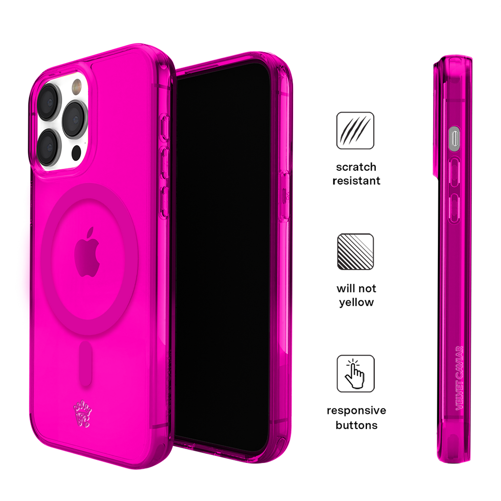 Neon Pink Clear iPhone Case