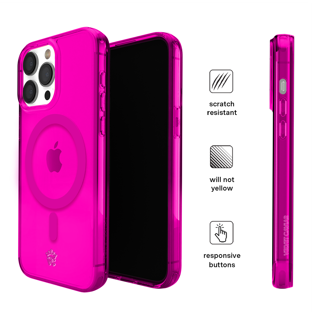 Neon Pink Clear iPhone Case