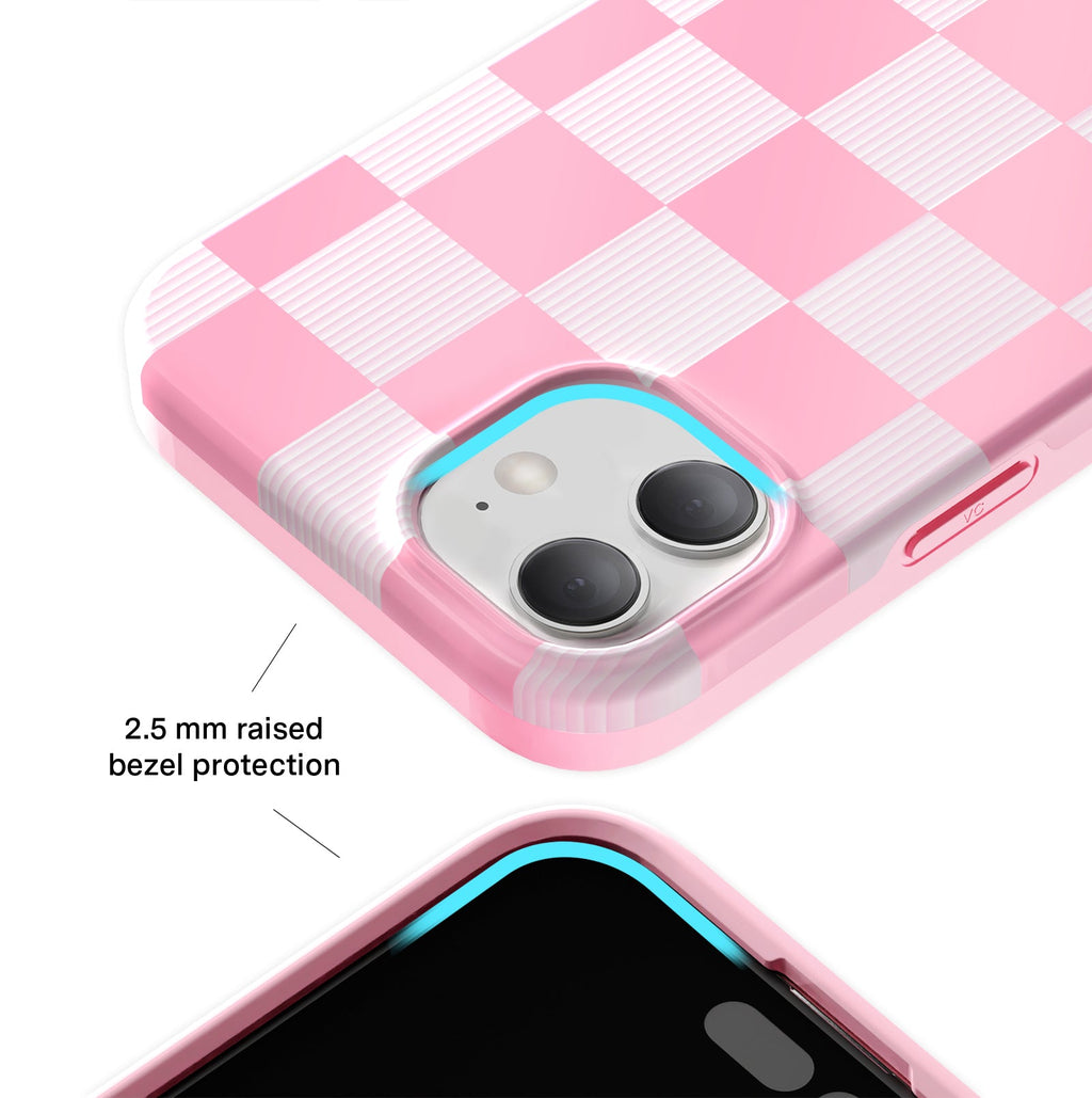 Pink Vibe Checkered iPhone Case