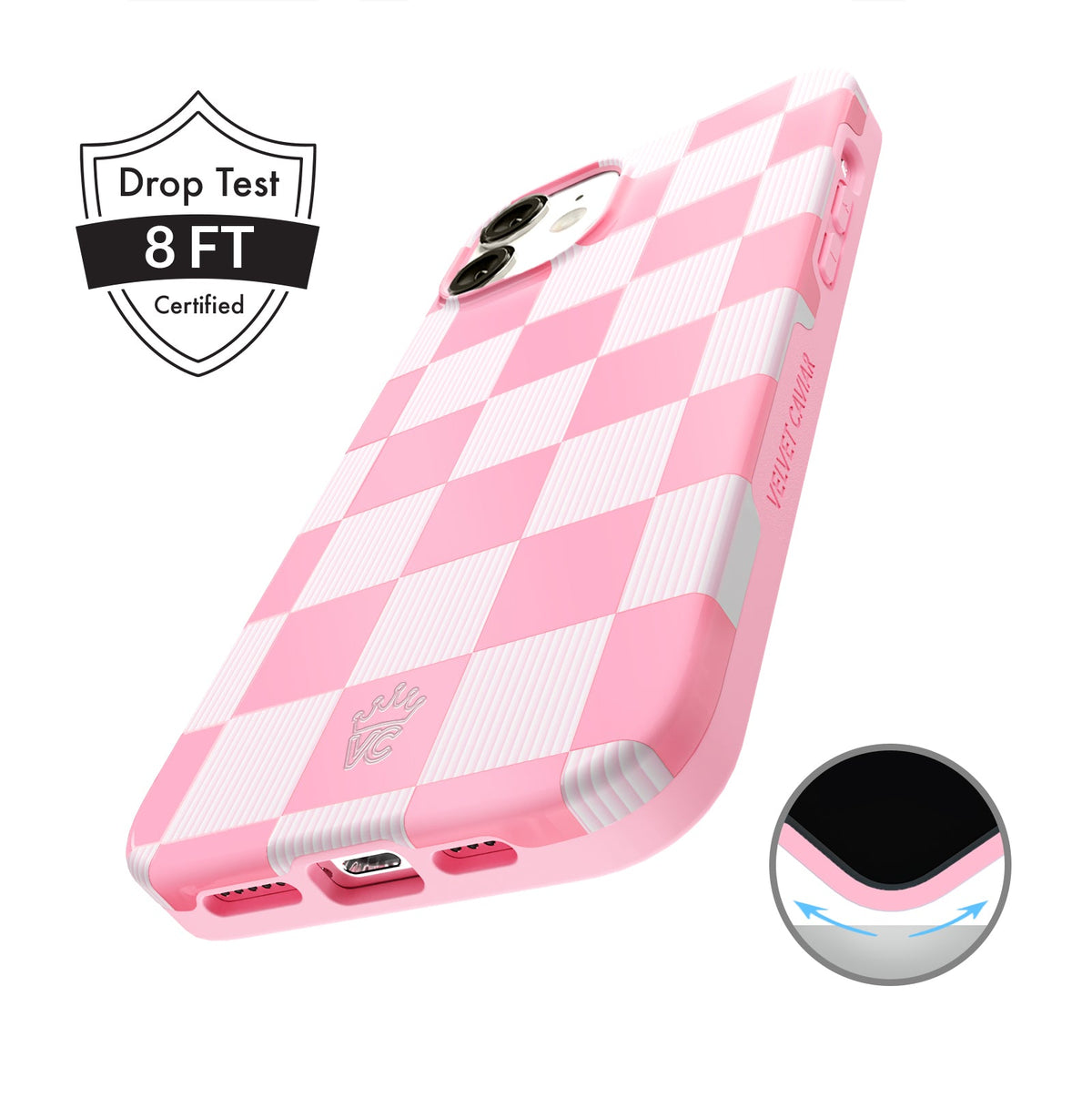 Pink Vibe Checkered iPhone Case