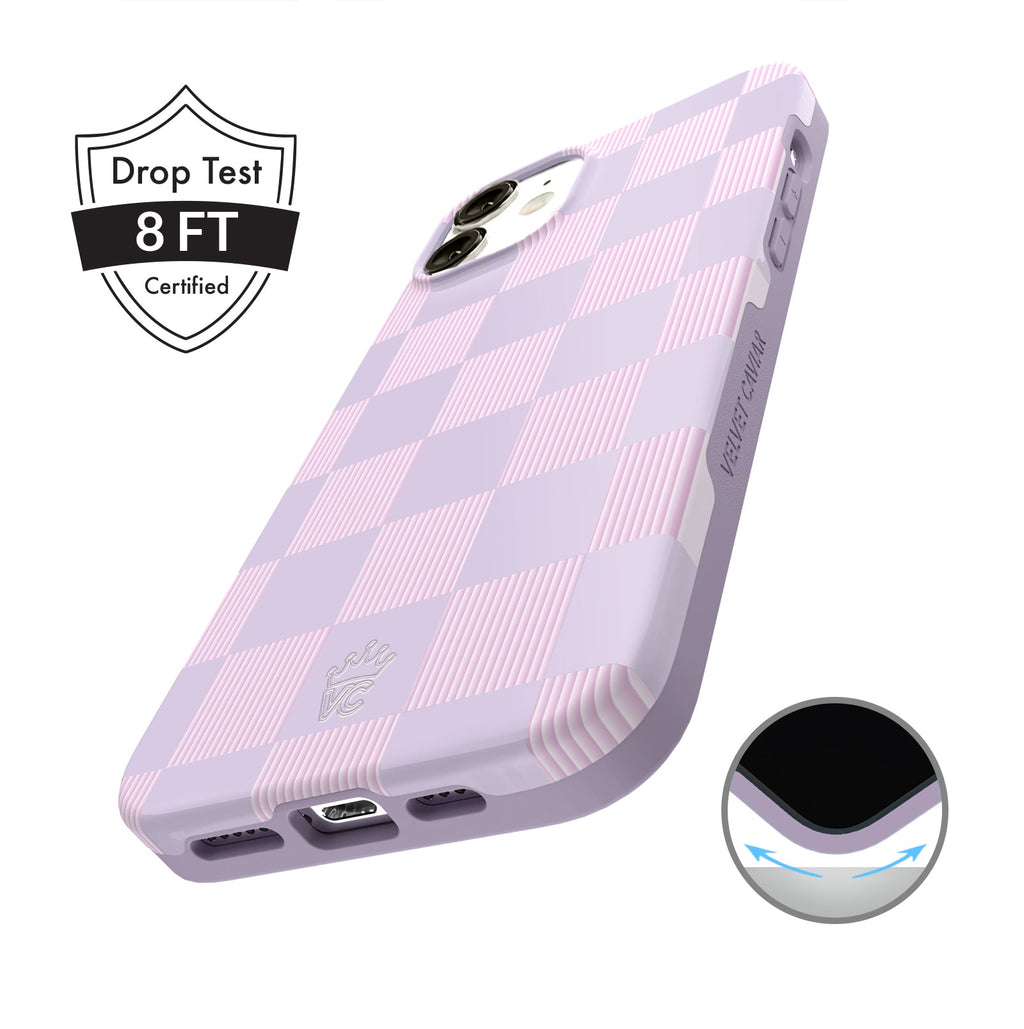 Lilac Vibe Checkered iPhone Case