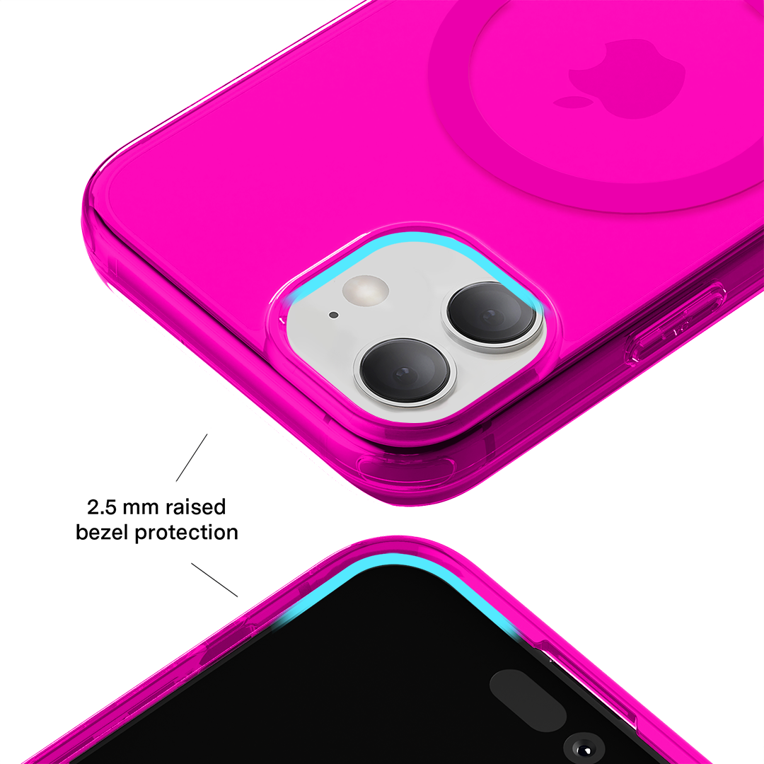 Neon Pink Clear iPhone Case