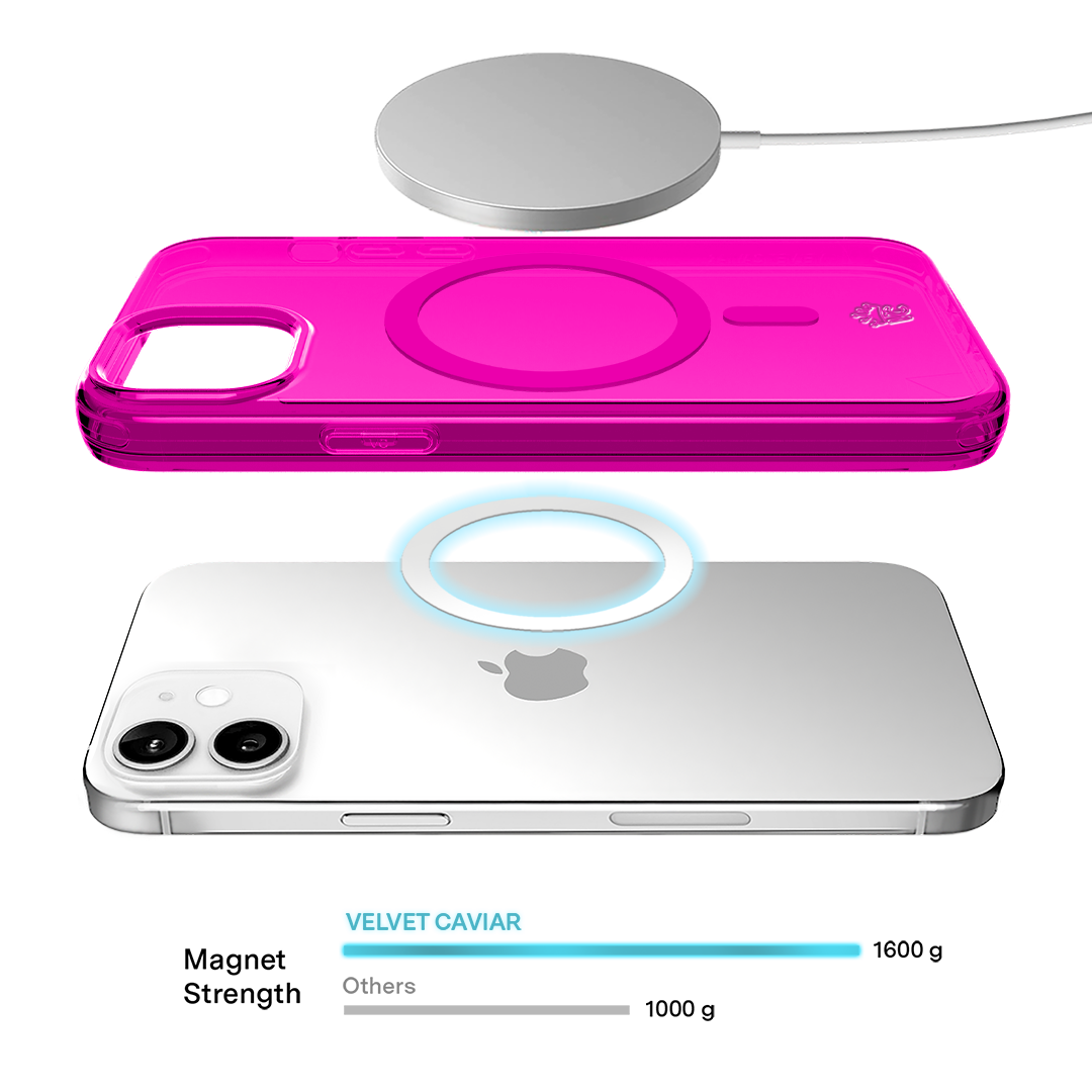 Neon Pink Clear iPhone Case