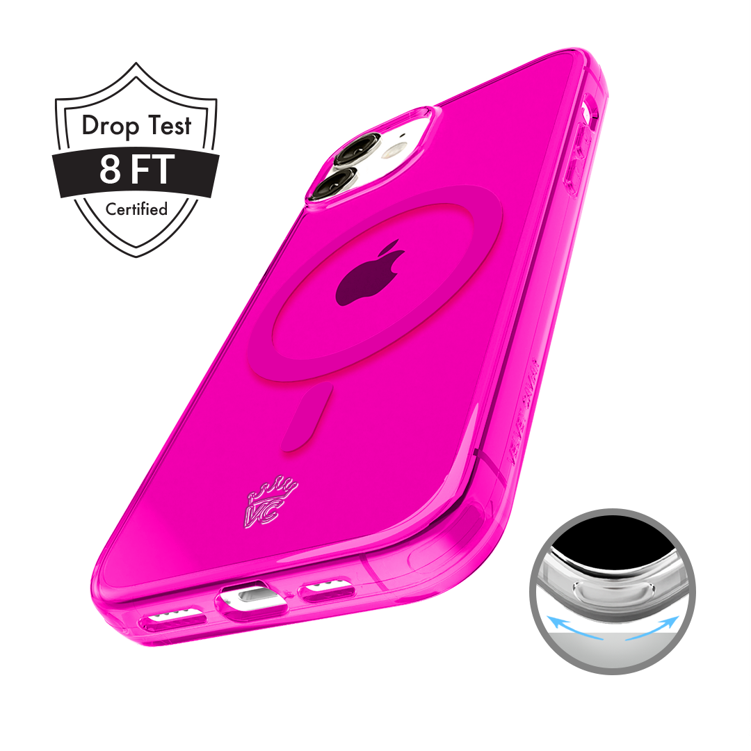Neon Pink Clear iPhone Case