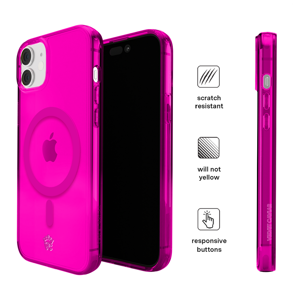 Neon Pink Clear iPhone Case