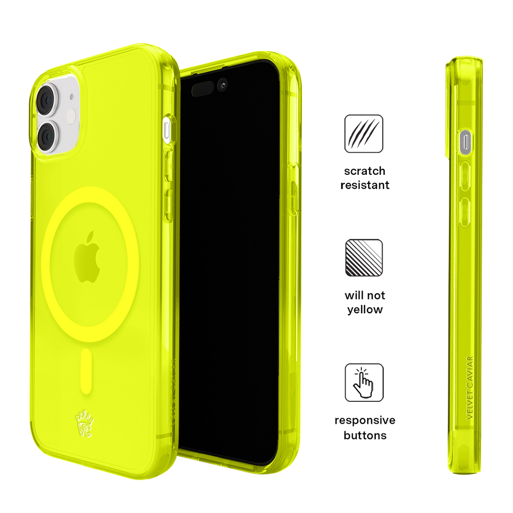 Neon Yellow Clear iPhone Case