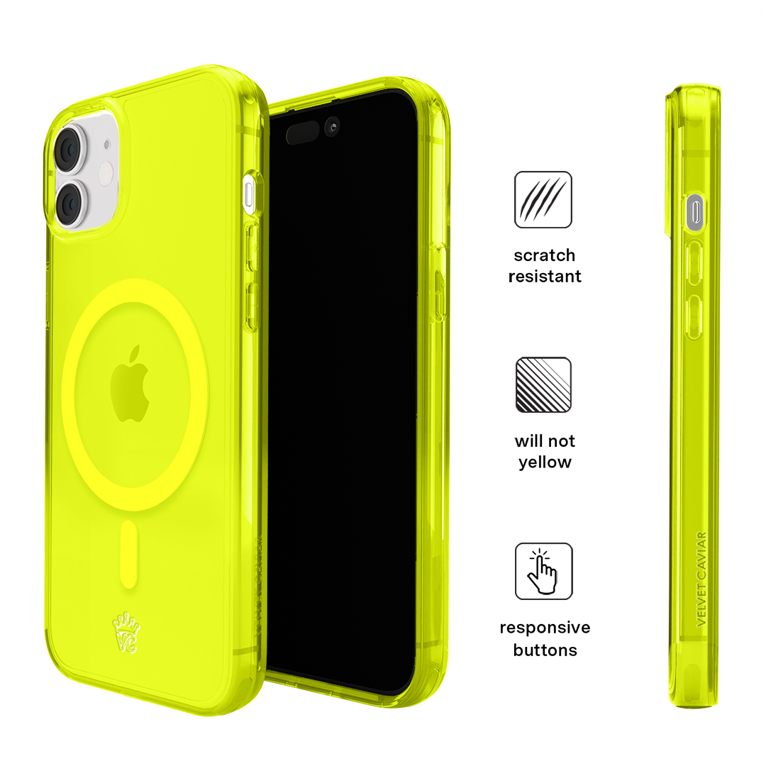 Neon Yellow Clear iPhone Case