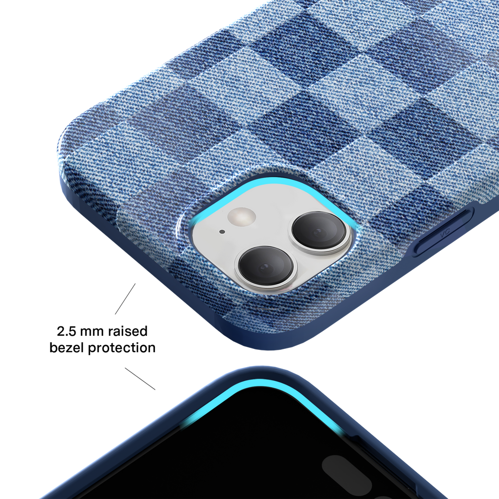 Denim Vibe Checkered iPhone Case