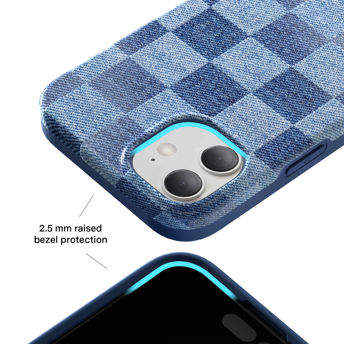 Denim Vibe Checkered iPhone Case