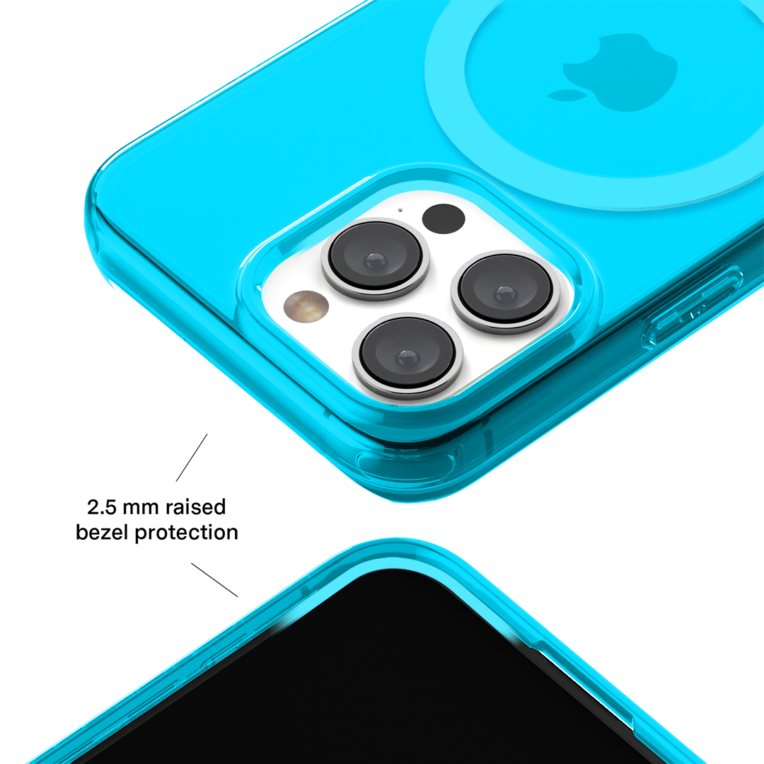 Neon Blue Clear iPhone Case