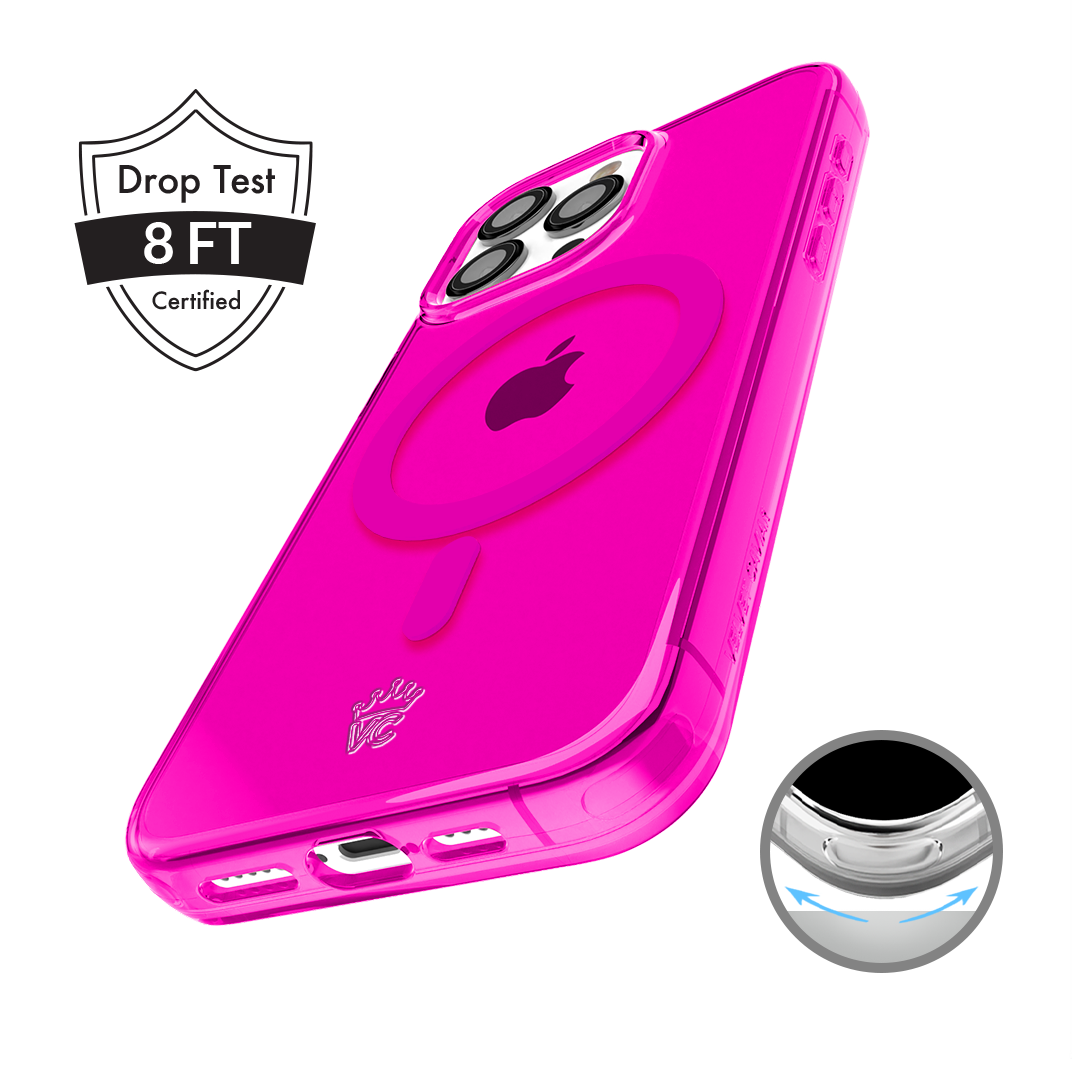 Neon Pink Clear iPhone Case