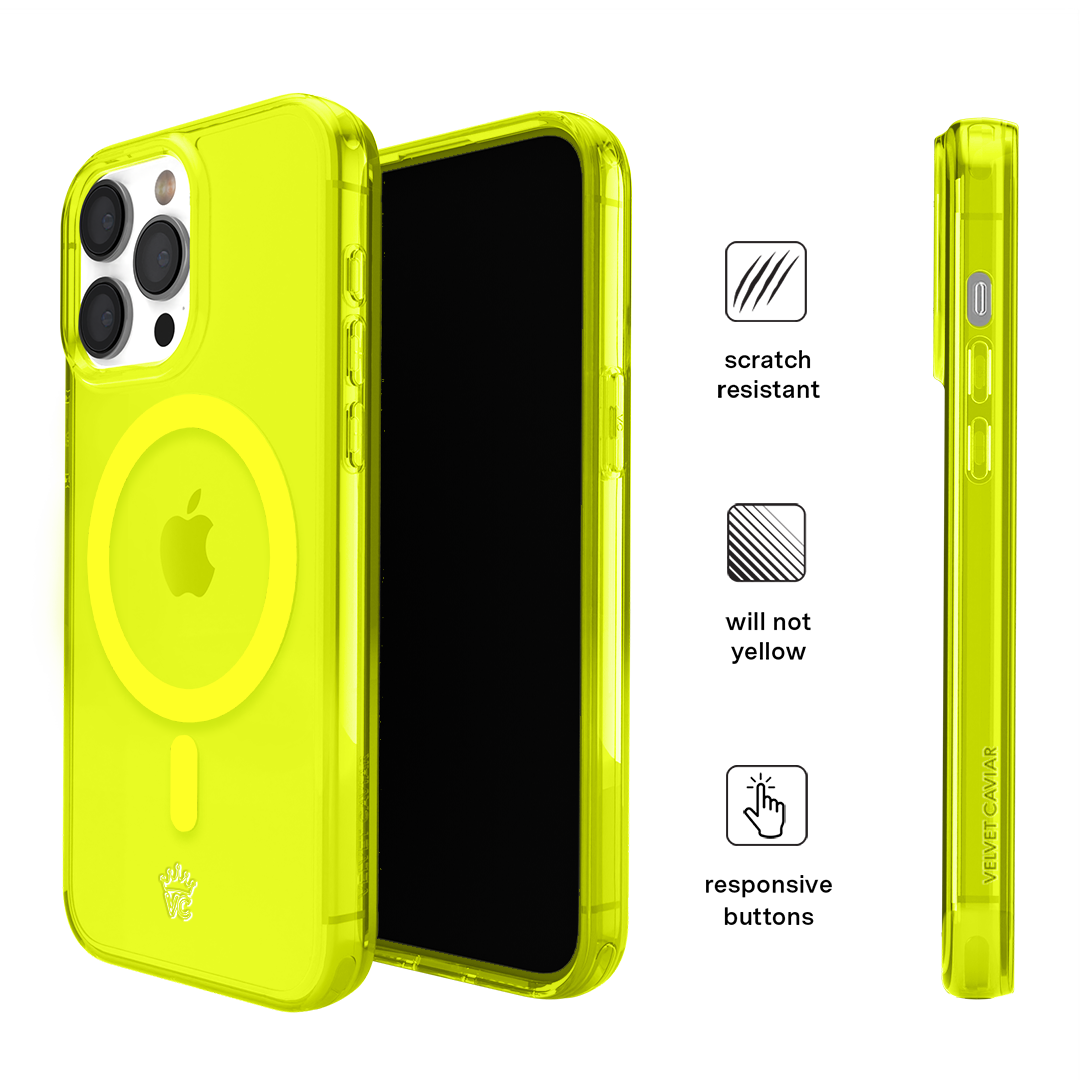 Neon Yellow Clear iPhone Case