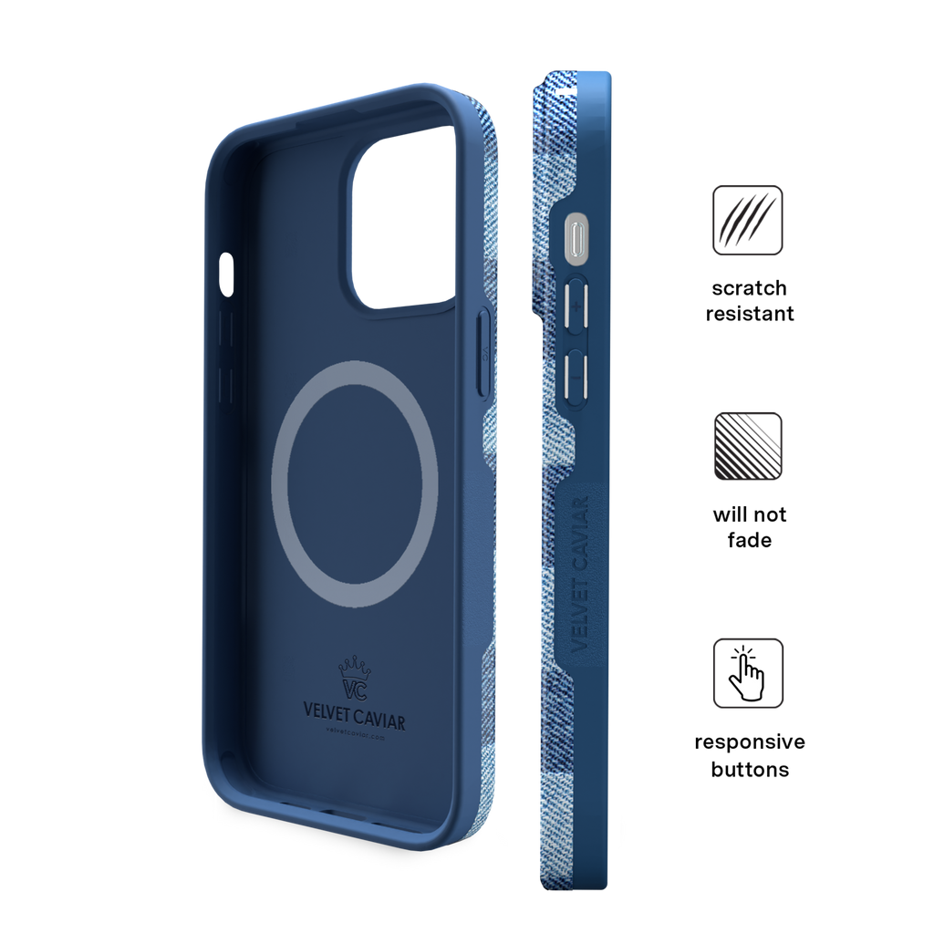 Denim Vibe Checkered iPhone Case