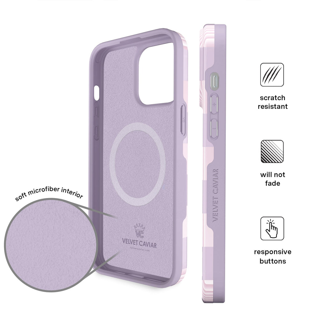 Lilac Vibe Checkered iPhone Case