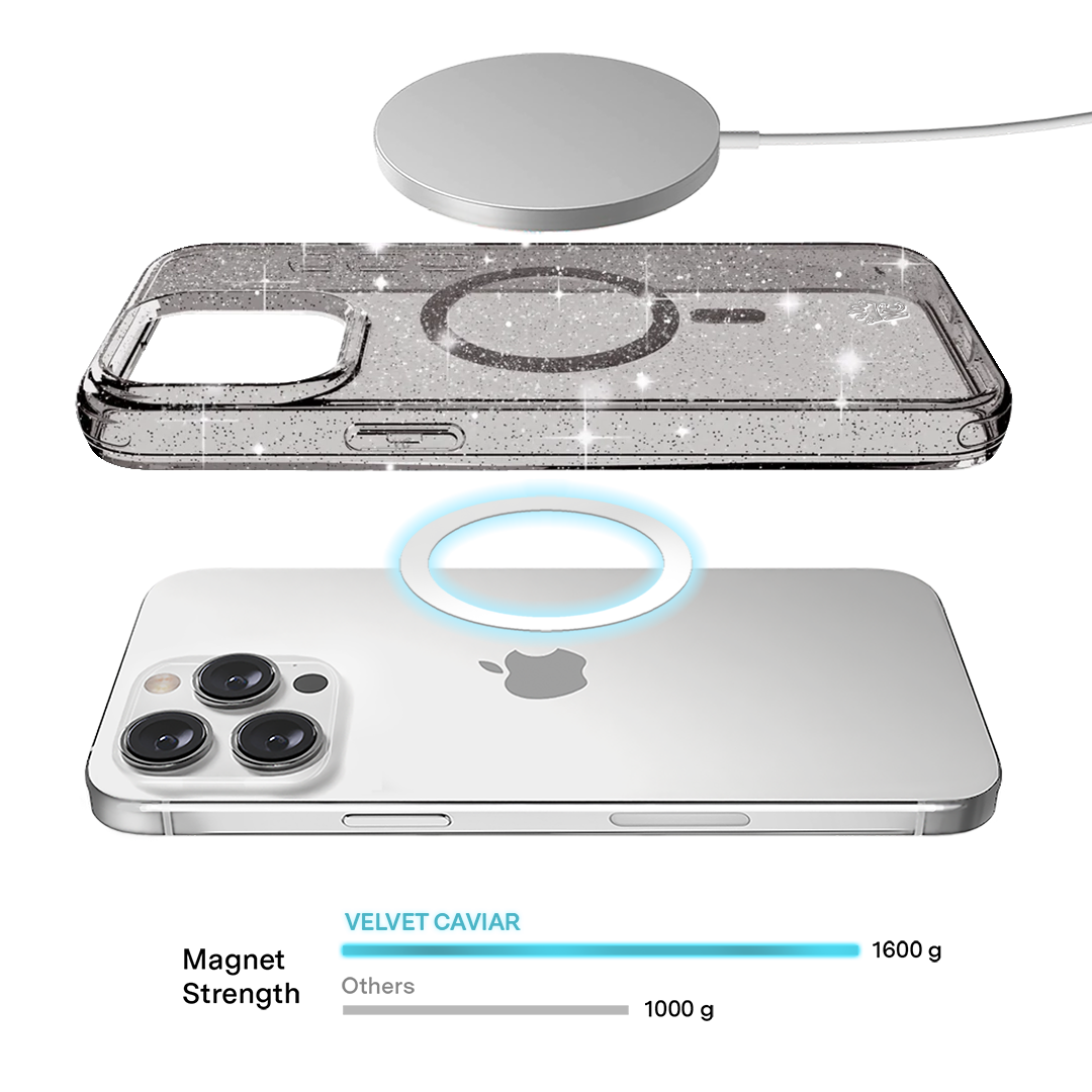 Grey Stardust Glitter iPhone Case
