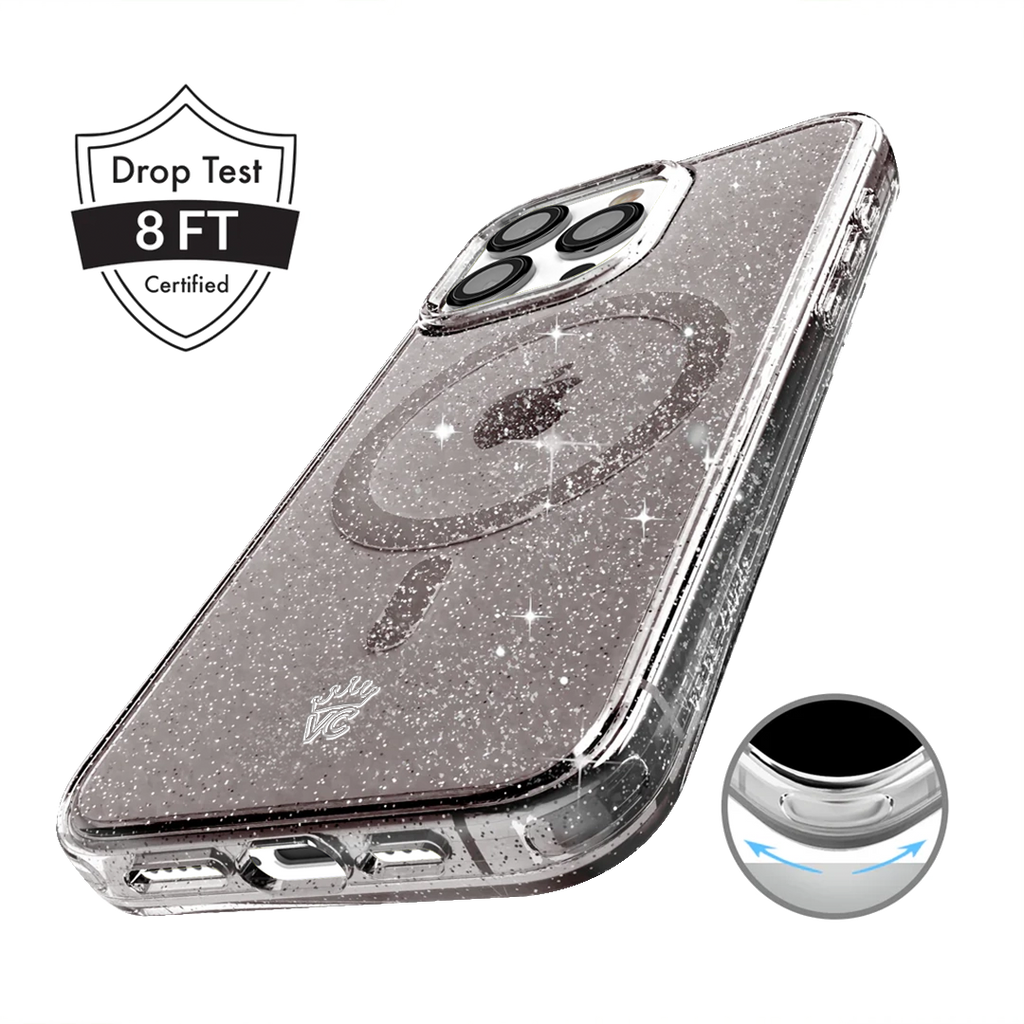 Grey Stardust Glitter iPhone Case
