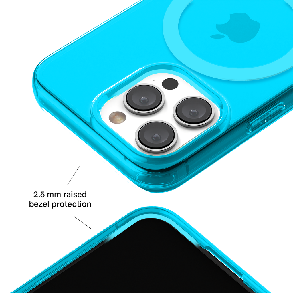 Neon Blue Clear iPhone Case