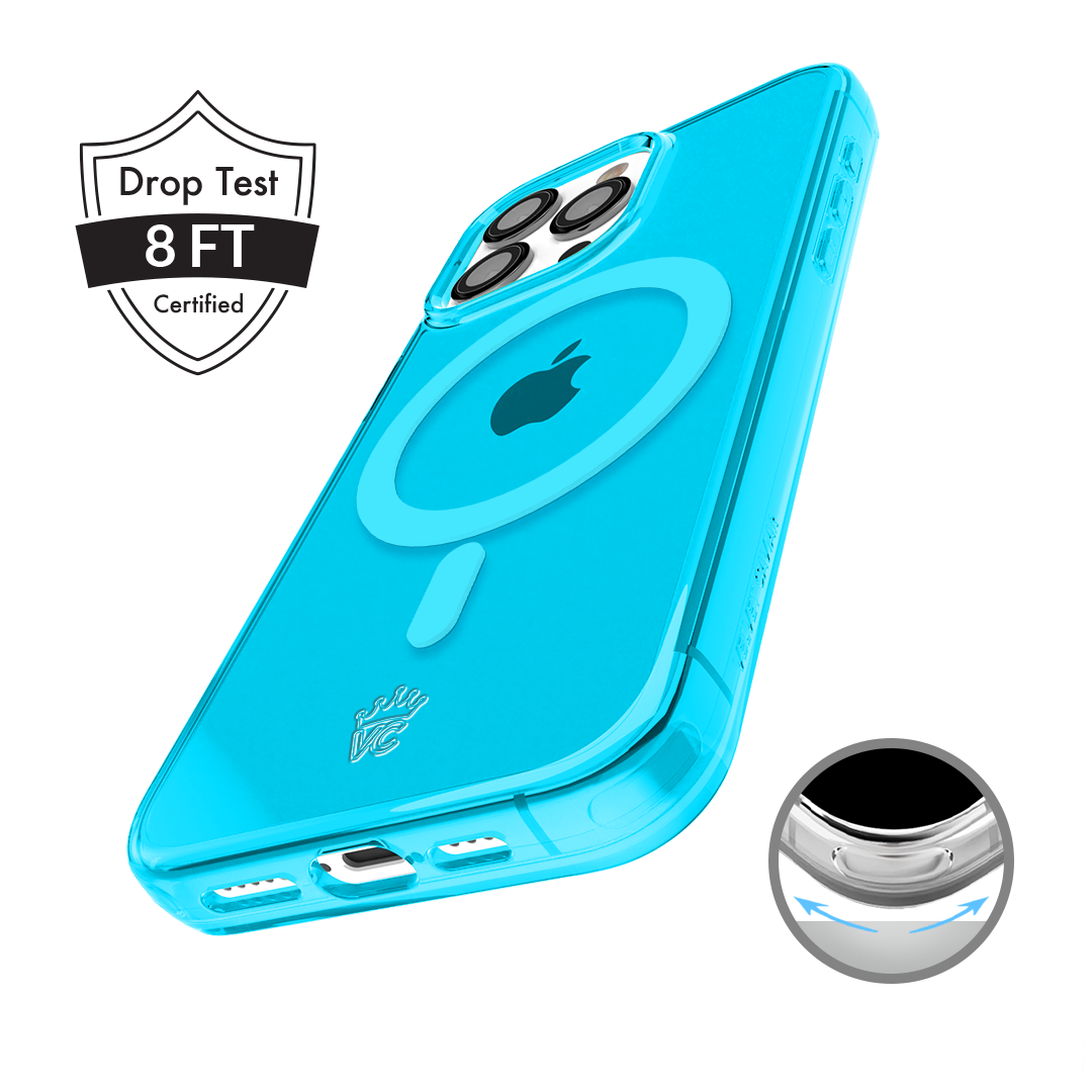Neon Blue Clear iPhone Case