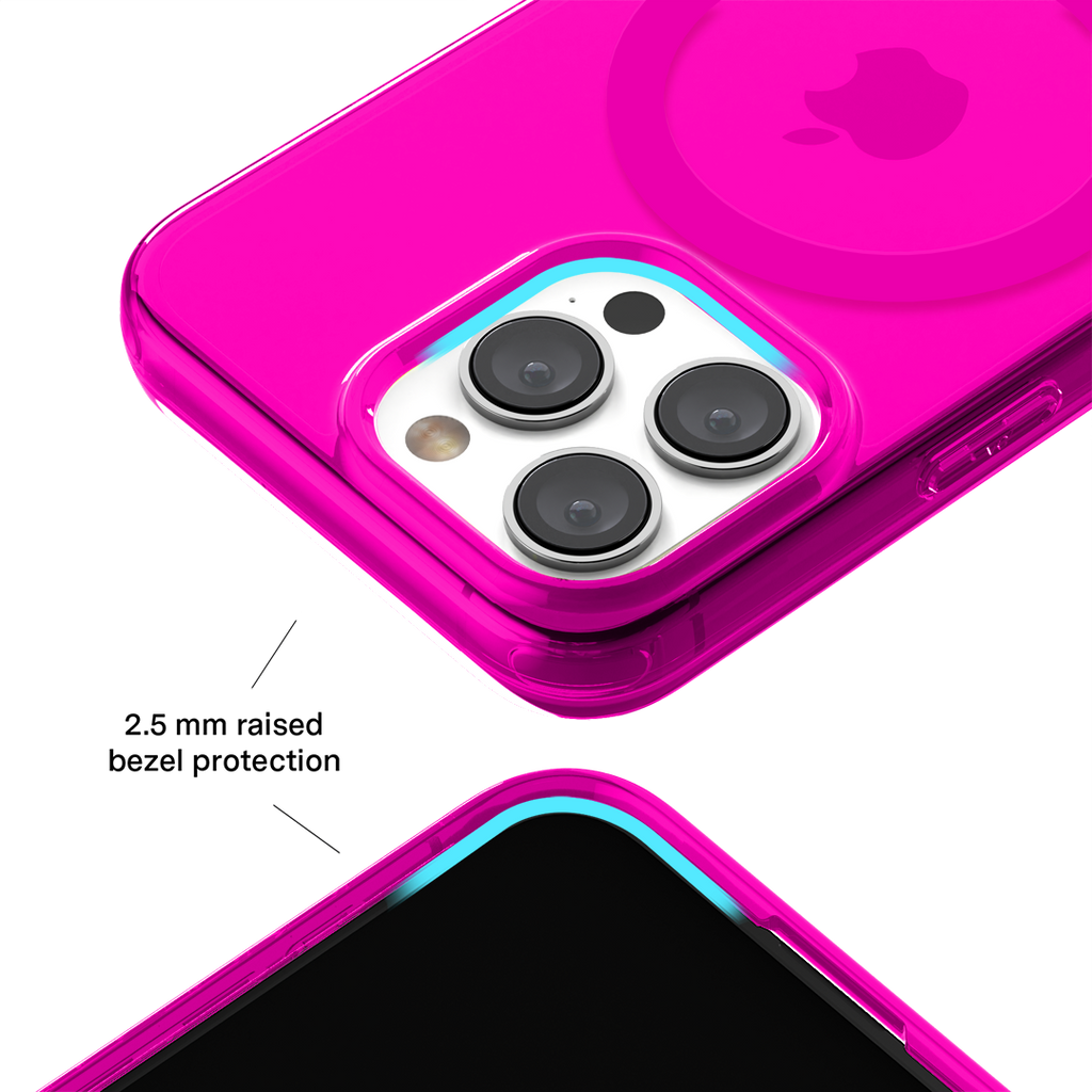 Neon Pink Clear iPhone Case