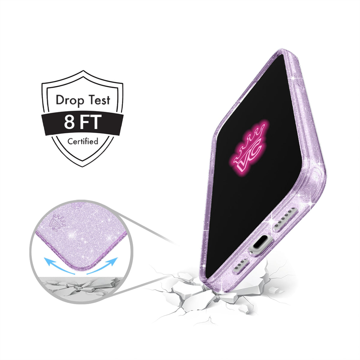 Lilac Stardust Glitter iPhone Case