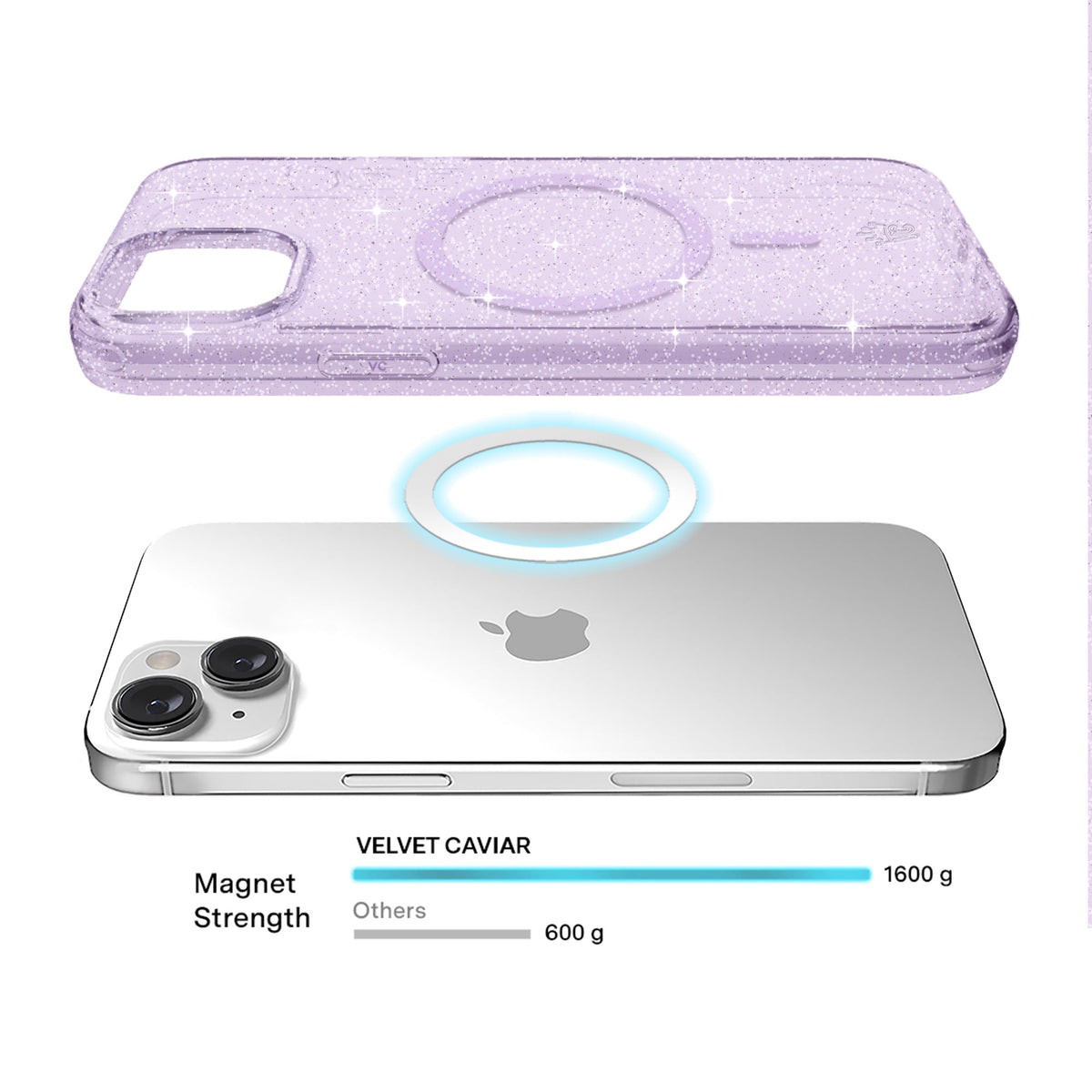Lilac Stardust Glitter iPhone Case