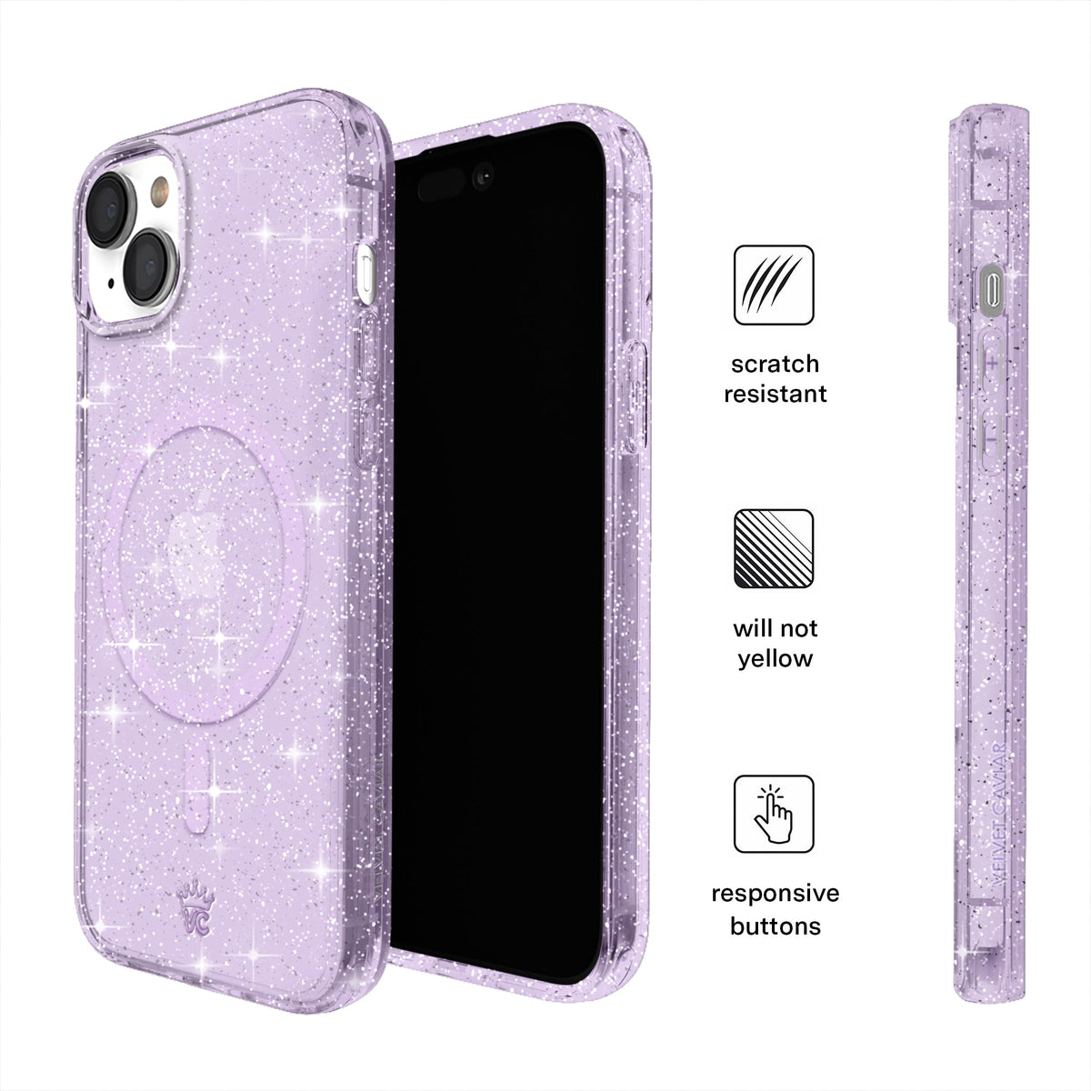Lilac Stardust Glitter iPhone Case