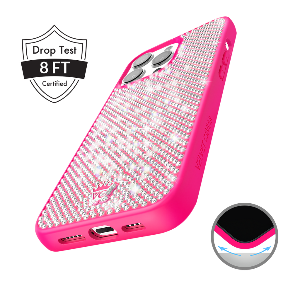 Hot Pink Caviar Crystals iPhone Case