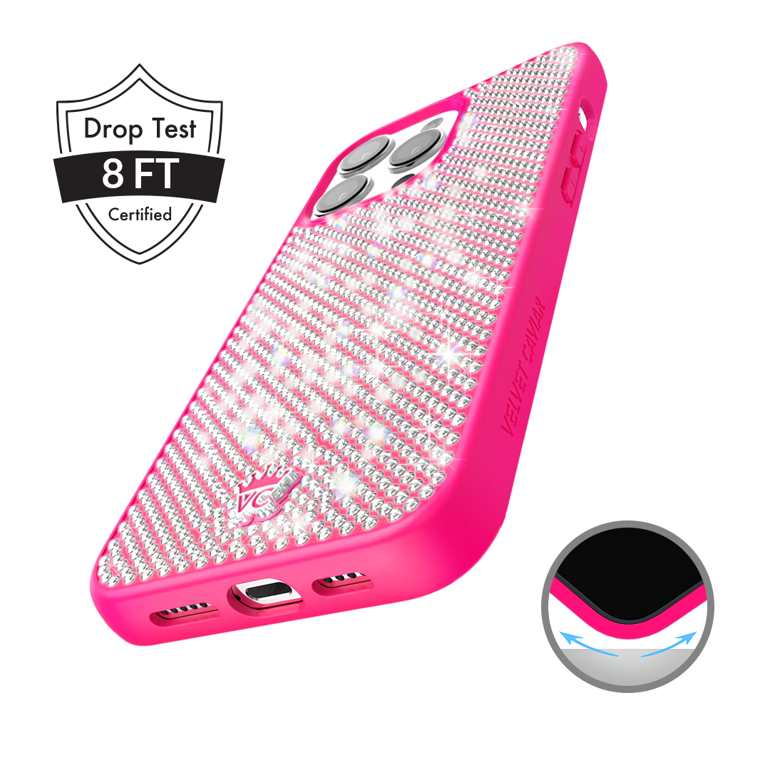 Hot Pink Caviar Crystals iPhone Case