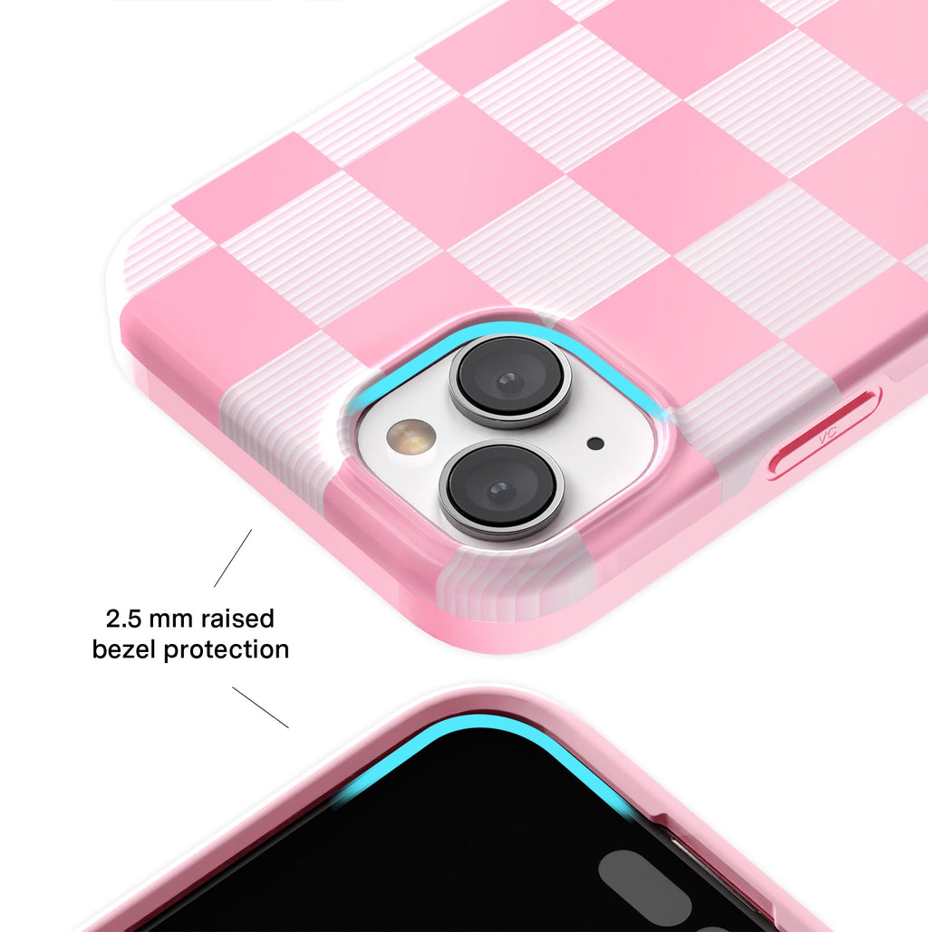 Pink Vibe Checkered iPhone Case