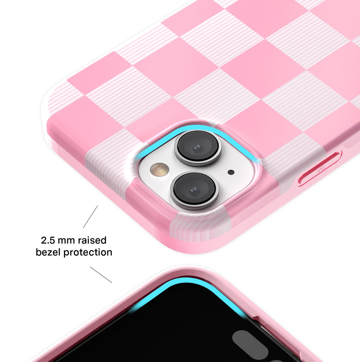 Pink Vibe Checkered iPhone Case