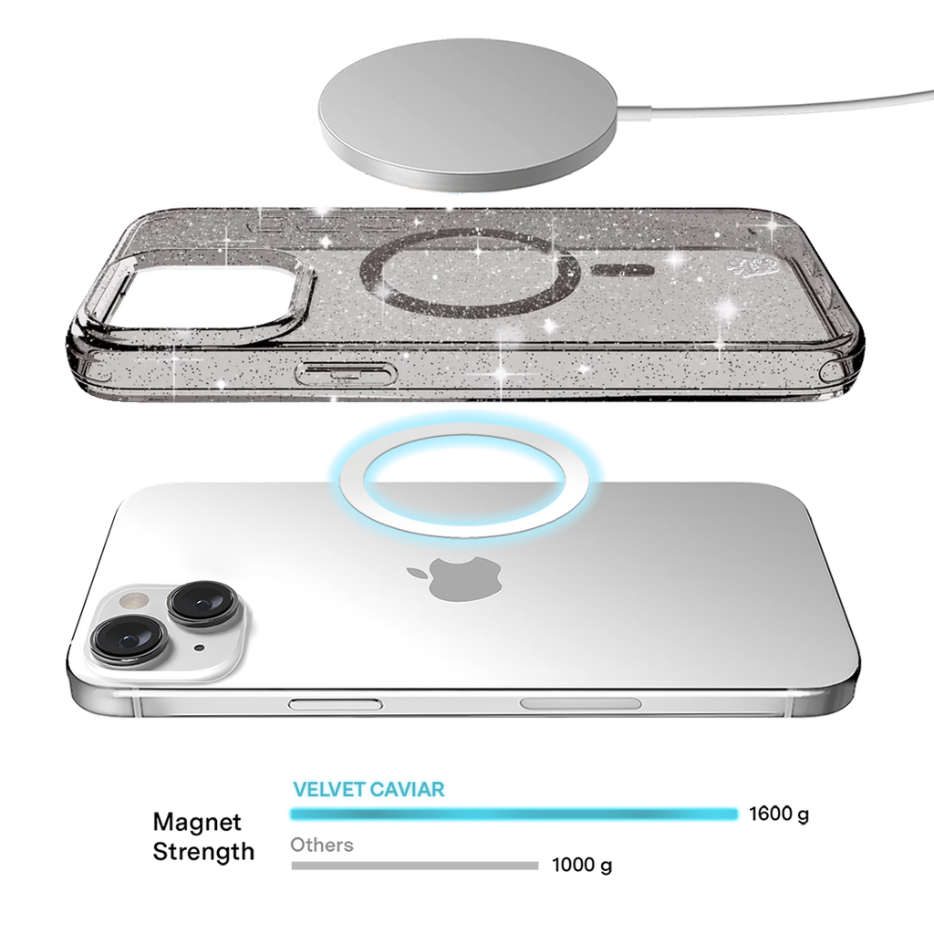 Grey Stardust Glitter iPhone Case