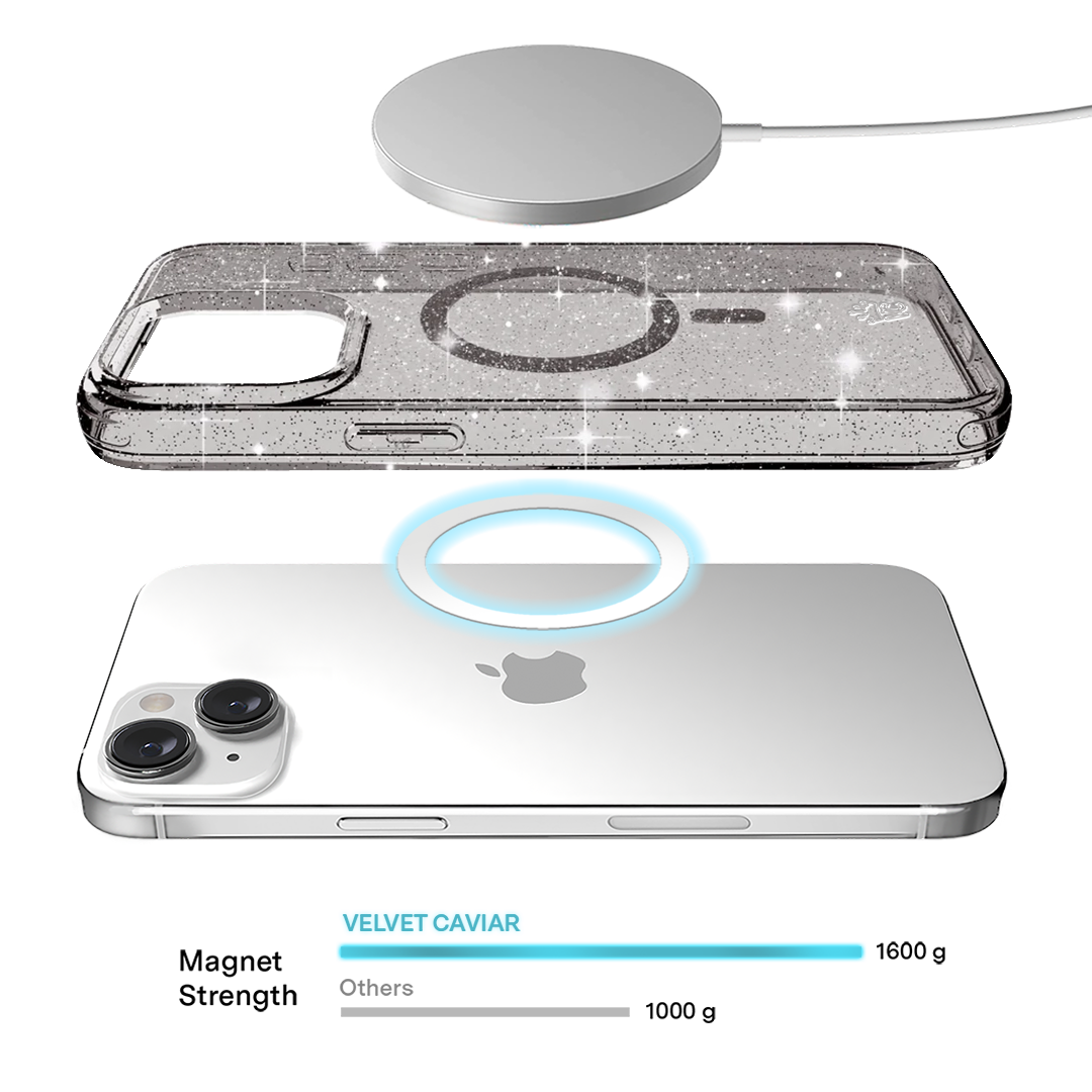 Grey Stardust Glitter iPhone Case