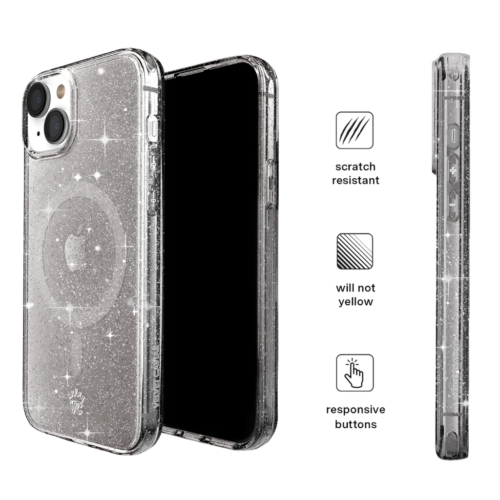 Grey Stardust Glitter iPhone Case