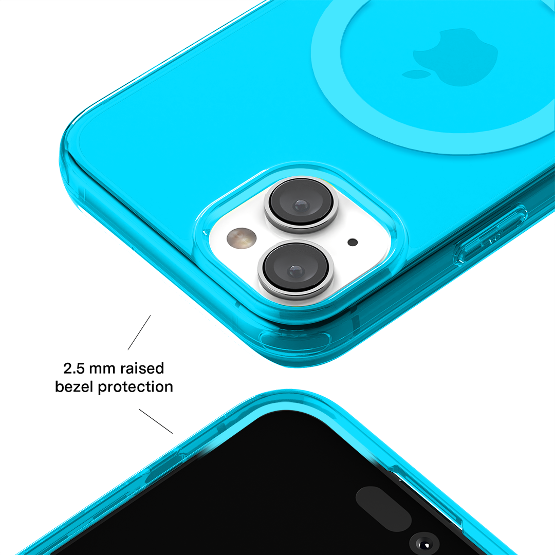 Neon Blue Clear iPhone Case