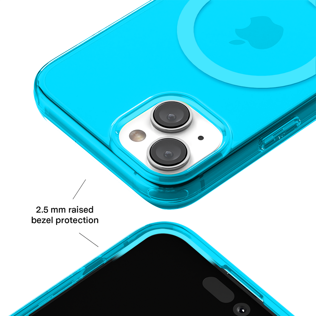 Neon Blue Clear iPhone Case