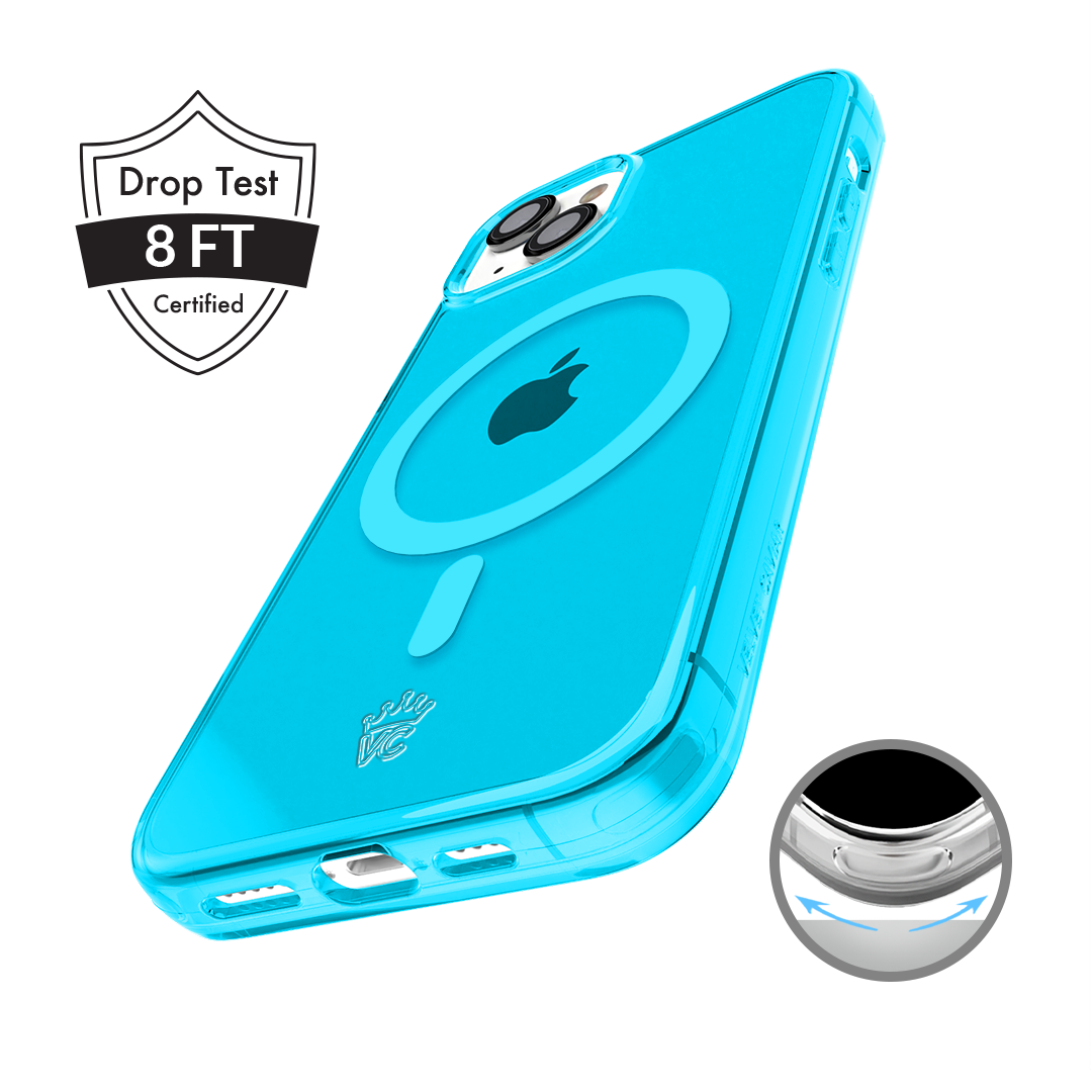 Neon Blue Clear iPhone Case