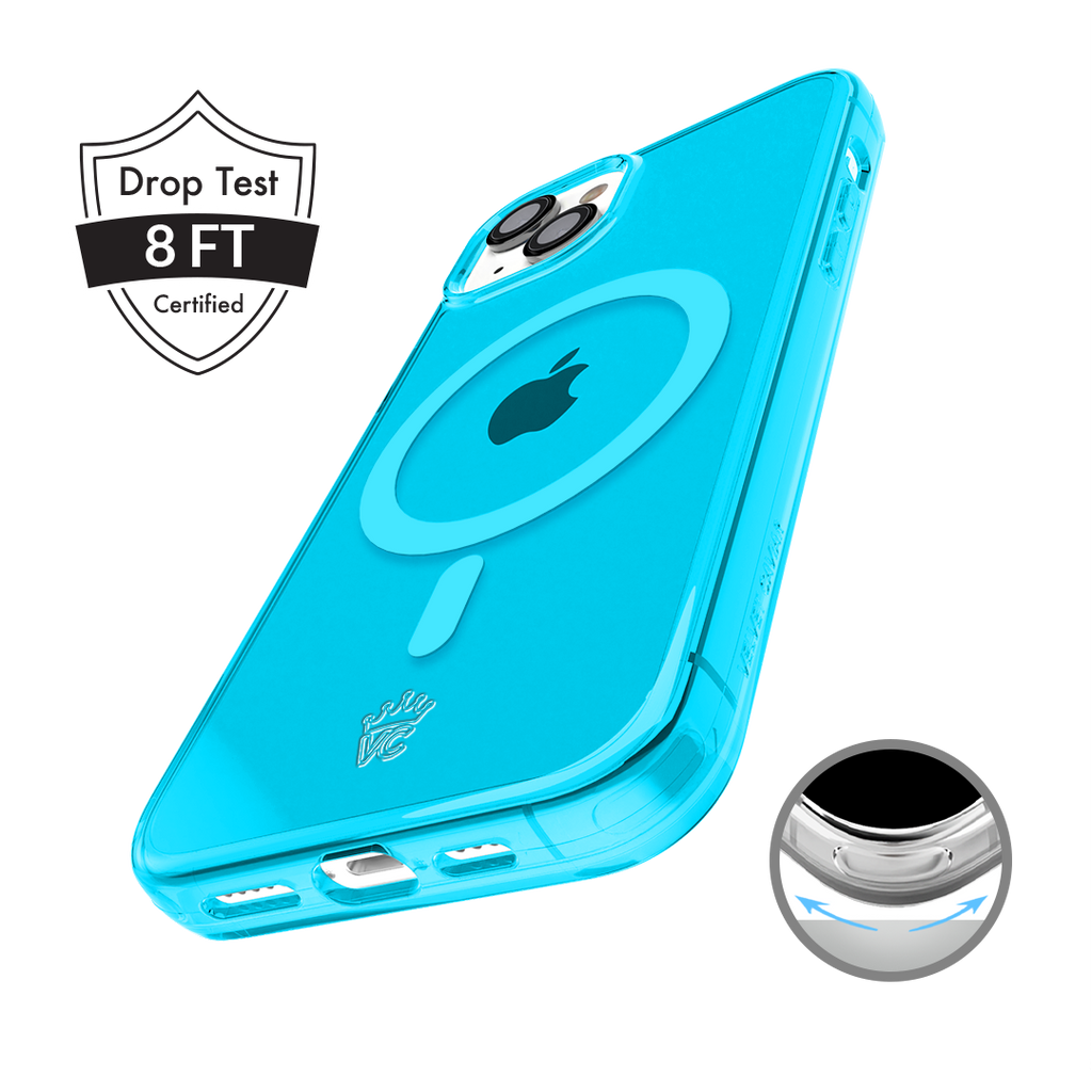 Neon Blue Clear iPhone Case