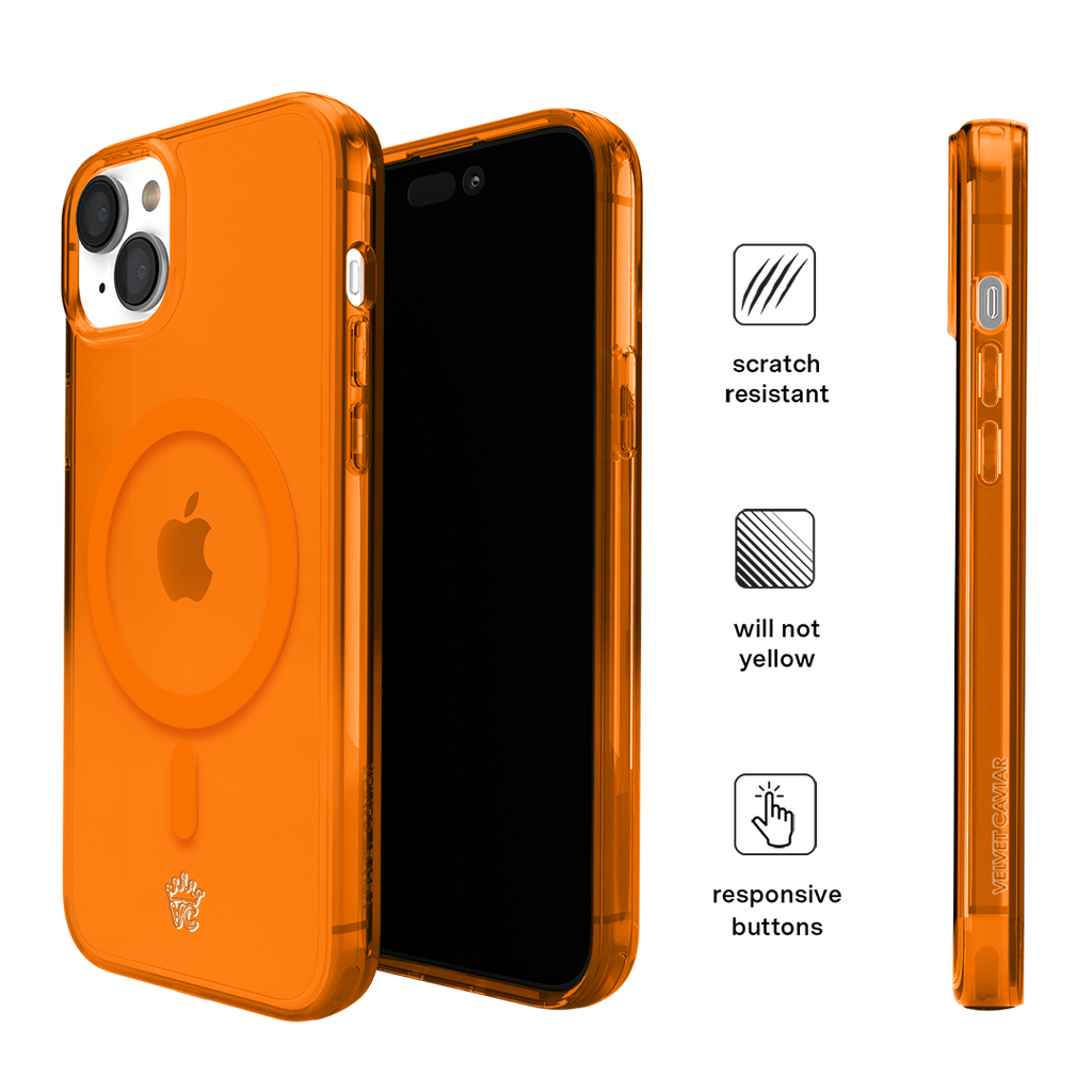 Neon Orange Clear iPhone Case