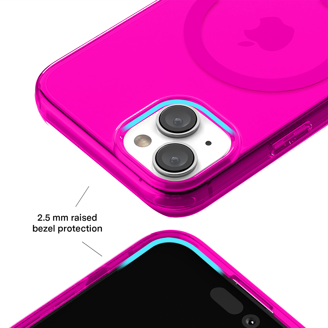 Neon Pink Clear iPhone Case