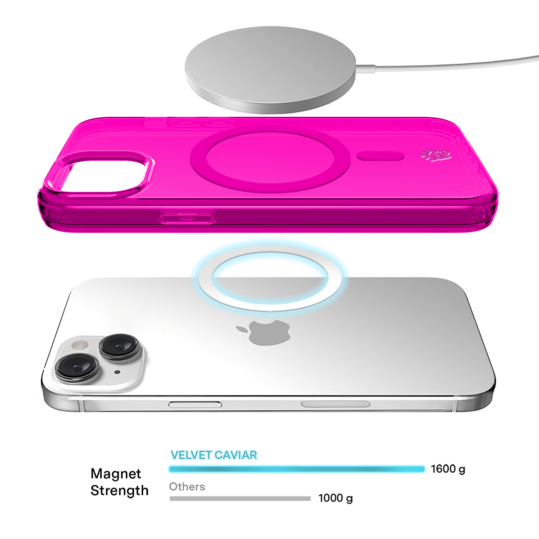 Neon Pink Clear iPhone Case