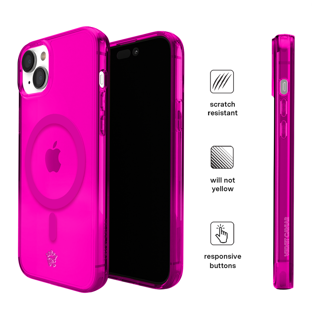 Neon Pink Clear iPhone Case
