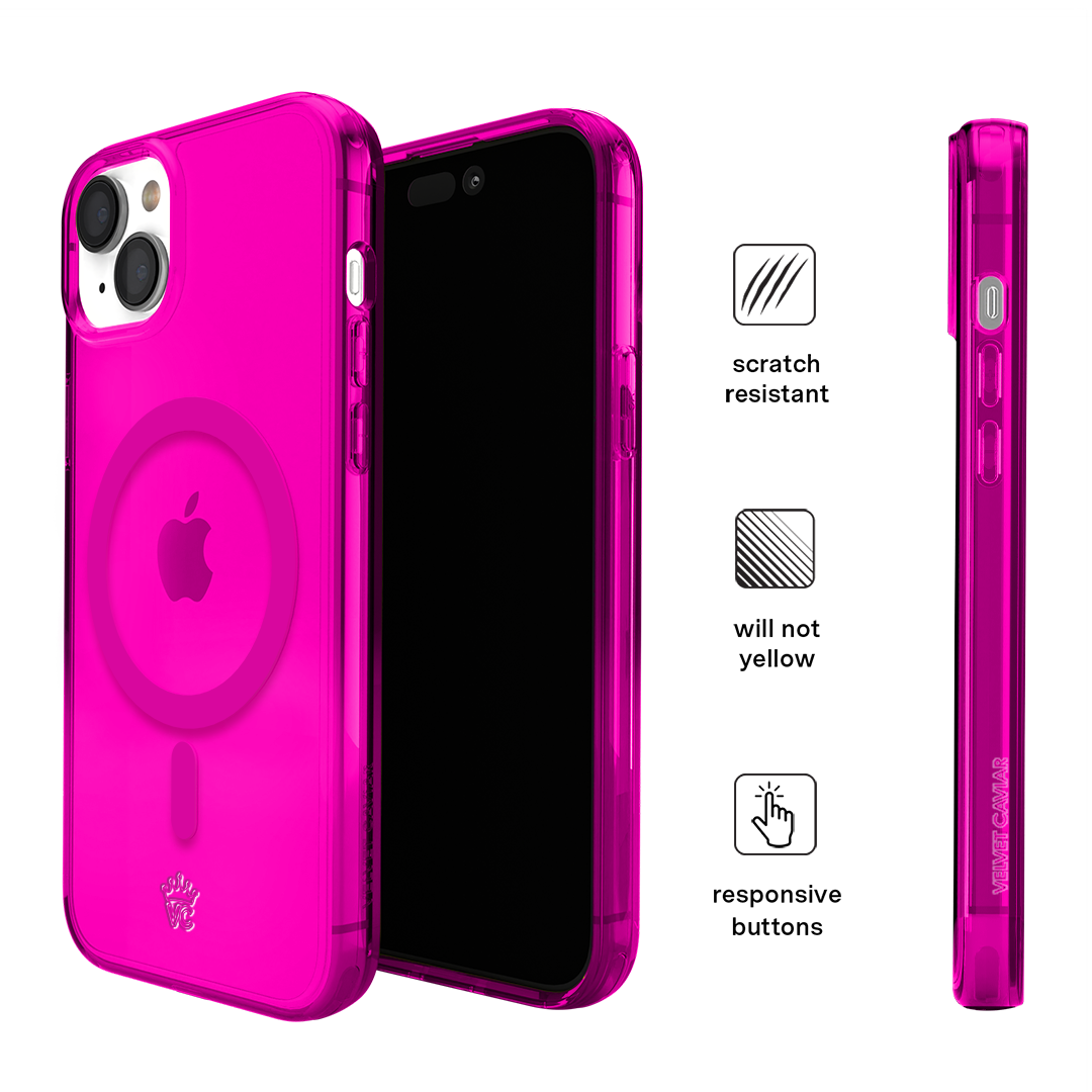 Neon Pink Clear iPhone Case