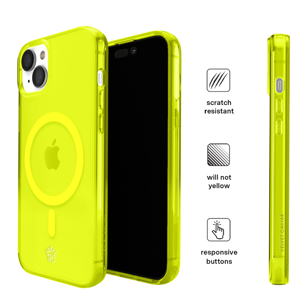 Neon Yellow Clear iPhone Case
